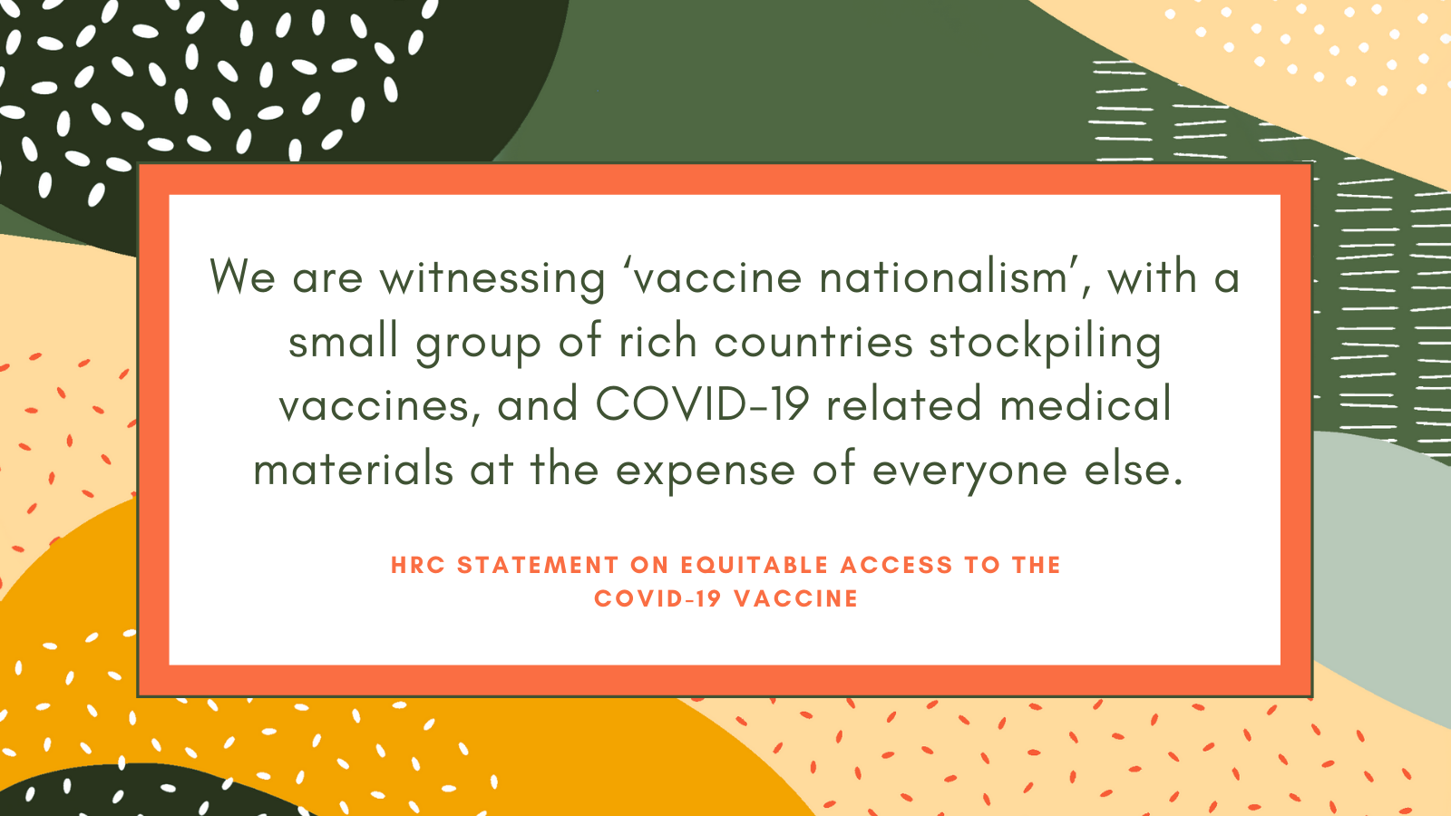 Statement on vaccine nationalism