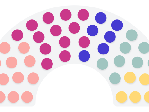 Illustration of a demi-circle filled with dots representing a council